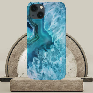 Blue Agate Semi Precious Gemstone Geode Crystal  Case-Mate iPhone Case