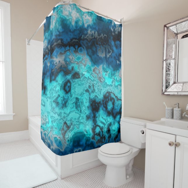 Blue Agate Shower Curtain (In Situ)