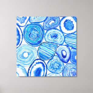 Blue agate slices canvas print