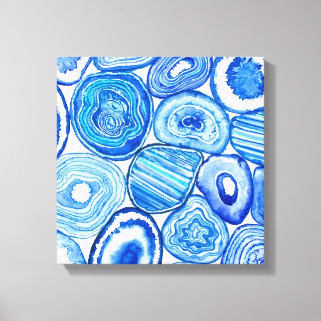 Blue agate slices canvas print (Front)