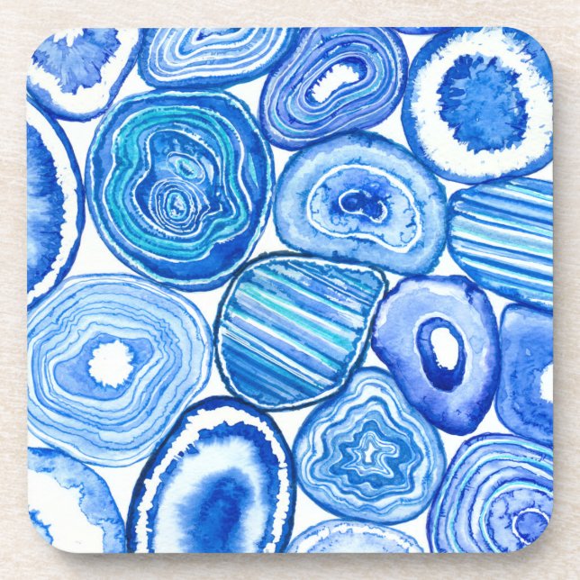 Blue agate slices coaster (Front)