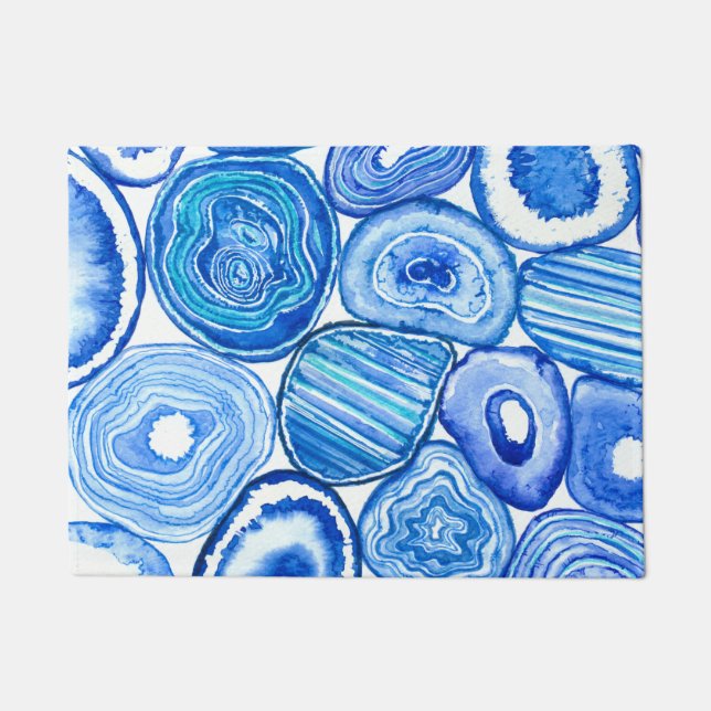 Blue agate slices doormat (Front)