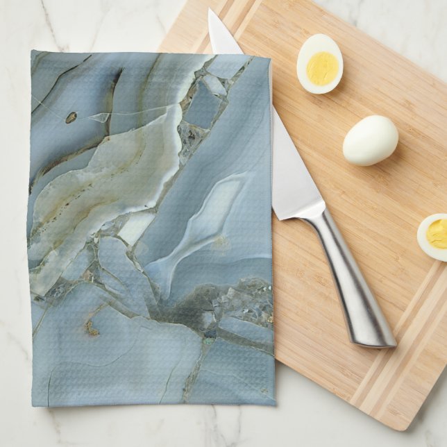 Blue agate tea towel (Quarter Fold)