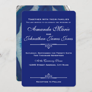 Blue Agate Wedding Invitation