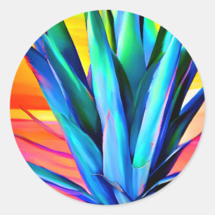 Blue Agave plant Classic Round Sticker