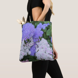 Blue Ageraturm Flowers Floral Tote Bag