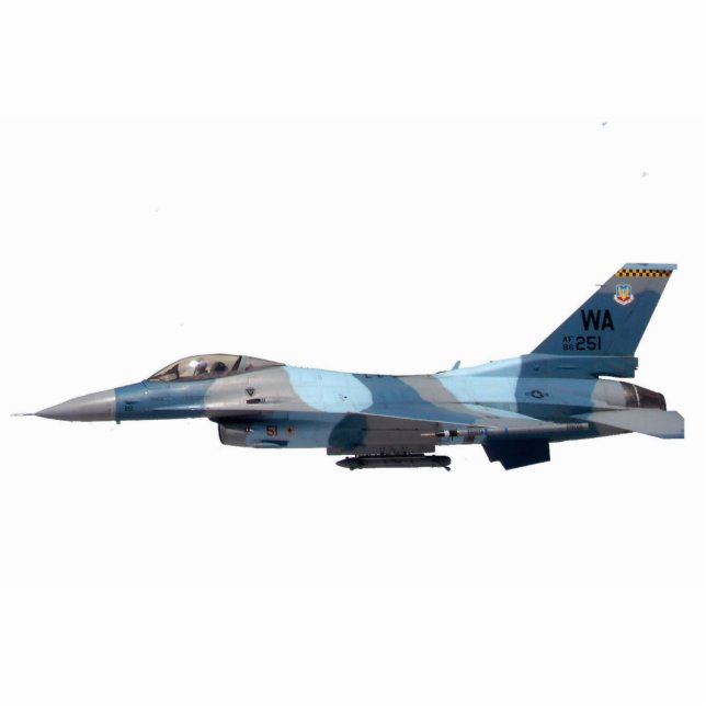 Blue Aggressor F-16 Fighting Falcon Standing Photo Sculpture (Front)