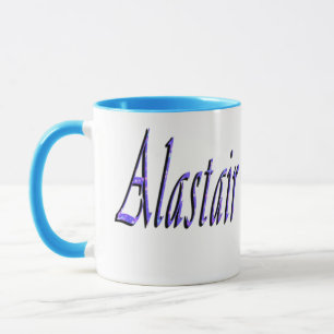 Blue Alastair Name Logo, Mug