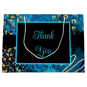 Blue Alcohol Ink Sweet 16 Large Gift Bag