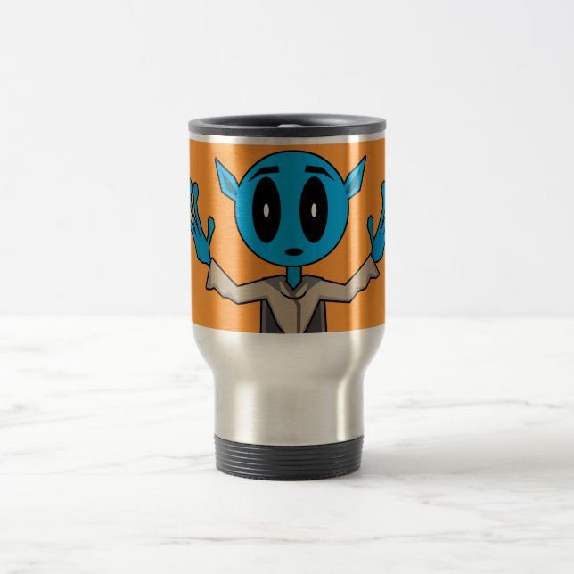 Blue Alien Travel Mug (Center)