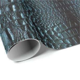 Blue Alligator Leather  Wrapping Paper