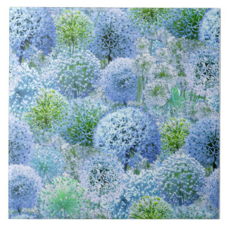 Blue Alliums Tile