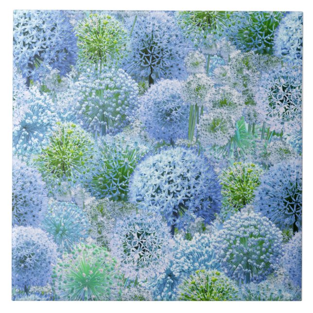 Blue Alliums Tile (Front)