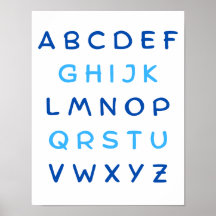 Blue Alphabet Capital Letters Teacher Kids Room