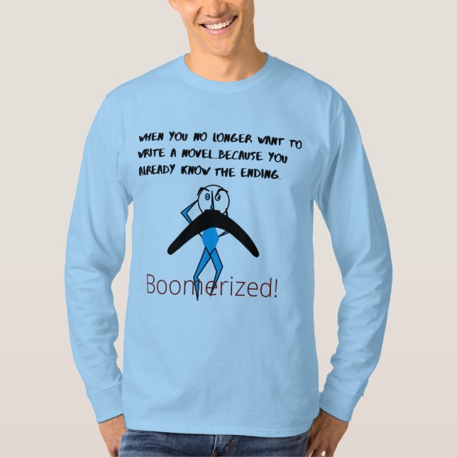 Blue 'Already Know' Basic Long Sleeve Boomeranged T-Shirt (Front)
