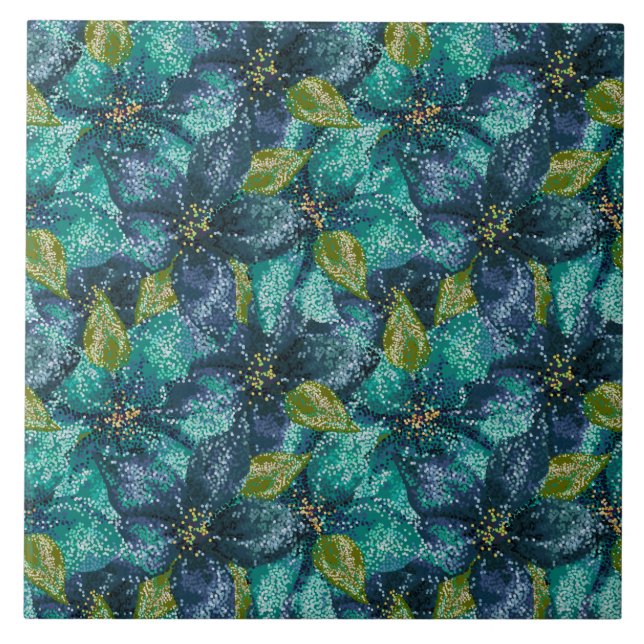 Blue Amaryllis Flowers Tile (Front)