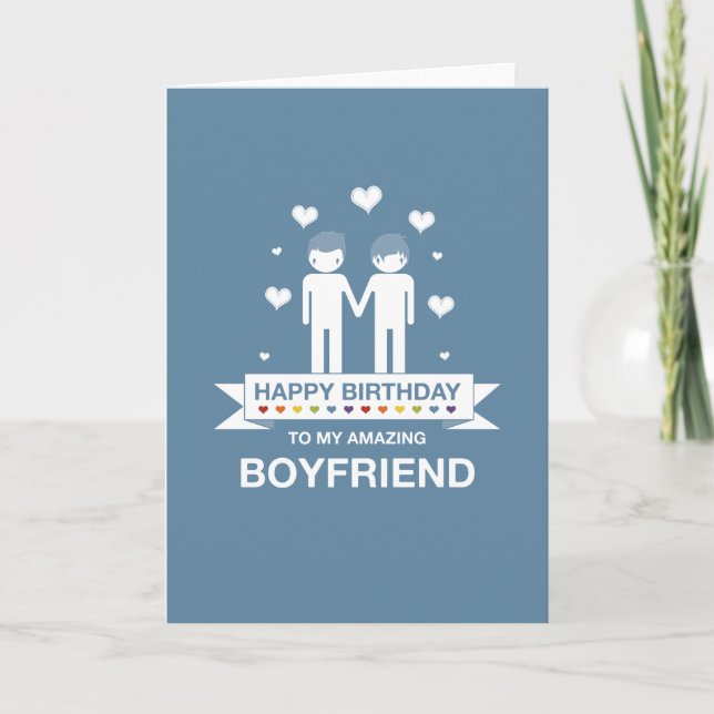 Blue | Amazing Boyfriend | Happy Birthday Card (Front)