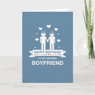 Blue   Amazing Boyfriend   Happy Birthday Card