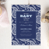 Blue American Bandanna Baby Shower