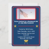 Blue American flag 4th of July barbeque 