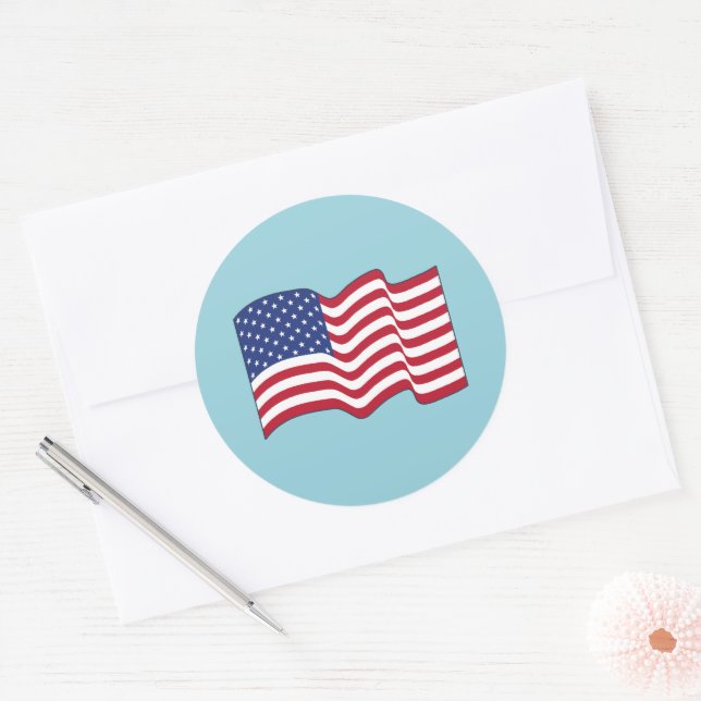 Blue American Flag Stickers  (Envelope)