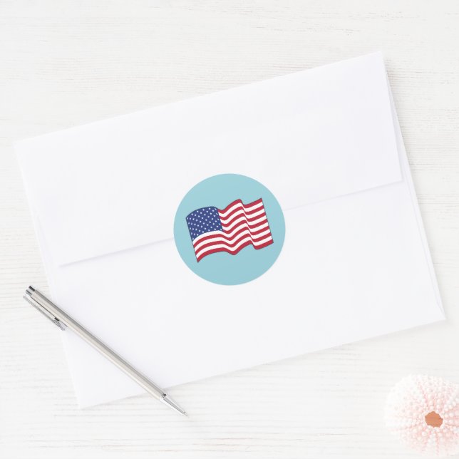 Blue American Flag Stickers  (Envelope)
