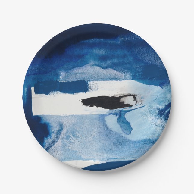 Blue Amore II Paper Plate (Front)