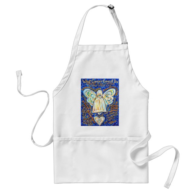 Blue &amp; Gold Cancer Angel - Large Standard Apron (Front)