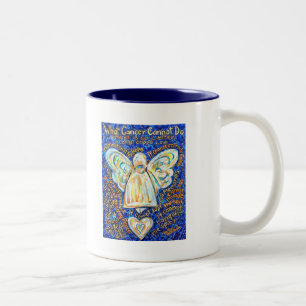 Blue &amp; Gold Cancer Angel - Large Two-Tone Coffee Mug