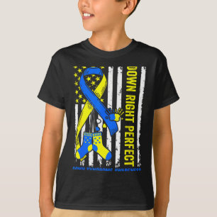 Blue & yellow down right perfect down syndrome T-Shirt