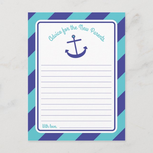 Blue Anchor Baby Shower Words of Advice (Front)