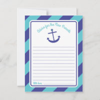 Blue Anchor Baby Shower Words of Advice