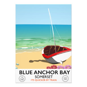 Blue Anchor Bay Somerset travel poster