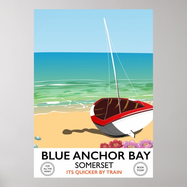 Blue Anchor Bay Somerset travel poster (Front)