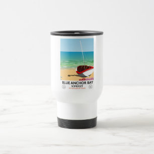 Blue Anchor Bay Somerset travel poster Mug