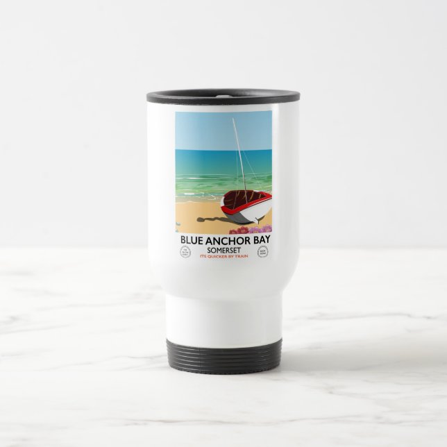 Blue Anchor Bay Somerset travel poster Travel Mug (Center)