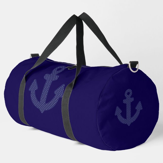 Blue Anchor Dk Blue   Duffle Bag (Left Corner)