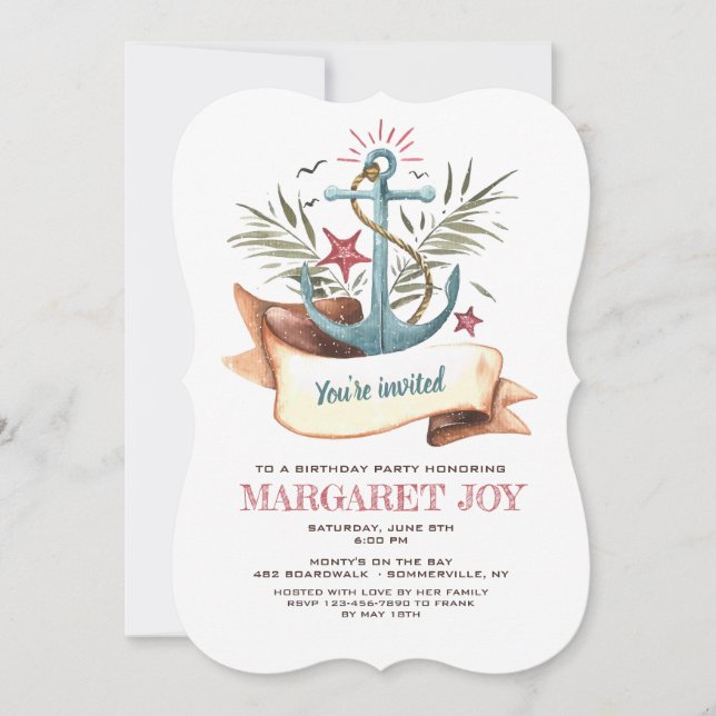 Blue Anchor Invitation (Front)