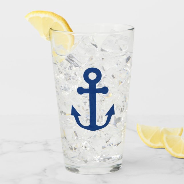 Blue Anchor Nautical Design Glass (Front Ice)