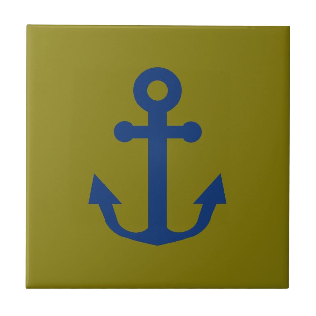 Blue Anchor Nautical Design Tile (Front)