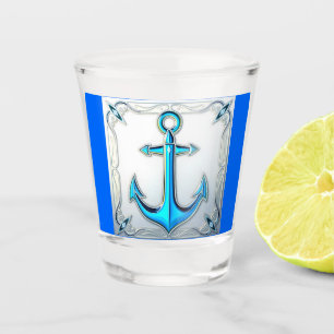 Blue Anchor Nautical Shot Glass