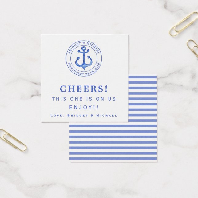 Blue Anchor - Nautical Wedding Drink Ticket (Office)