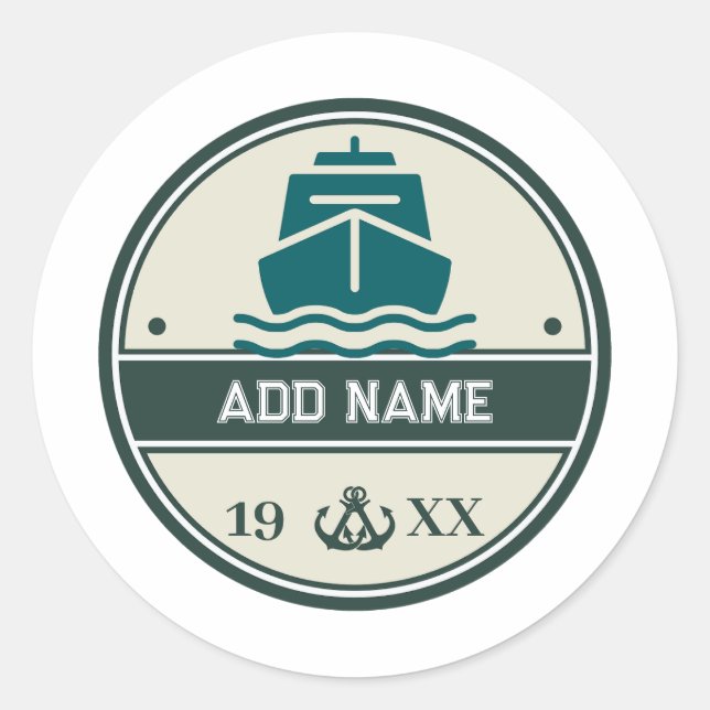 Blue Anchor Nautical Welcome yacht sailing Boat  Classic Round Sticker (Front)