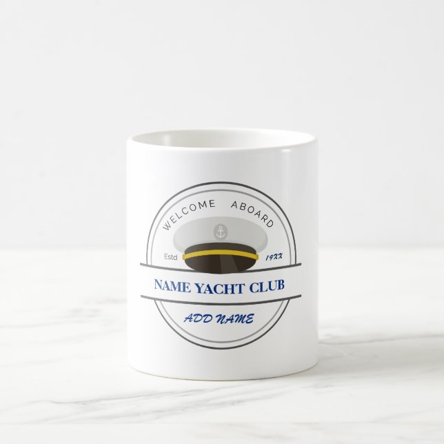 Blue Anchor Nautical Welcome yacht sailing Boat  Coffee Mug (Center)
