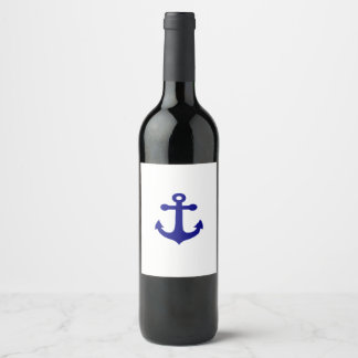 Blue anchor nautical wine label