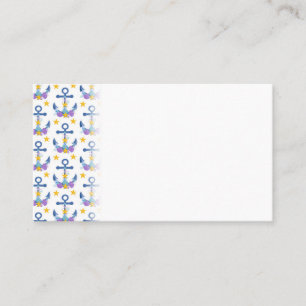 Blue Anchor Purple Seashells Yellow Starfish Business Card