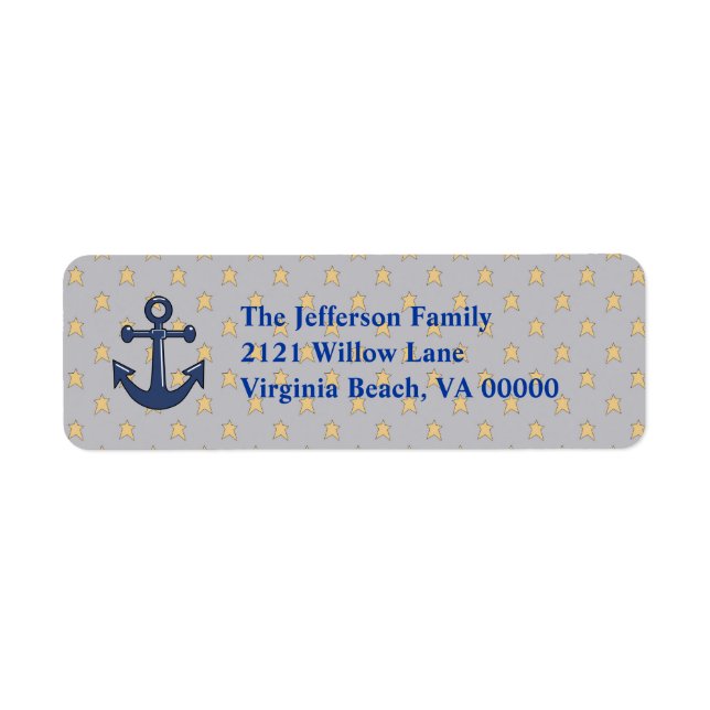 Blue Anchor Return Address Labels (Front)