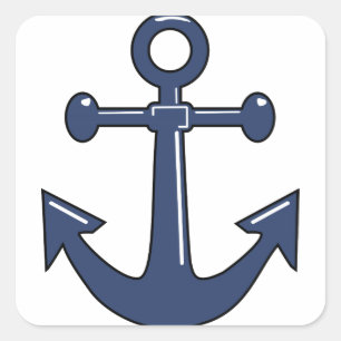 Blue Anchor Square Sticker