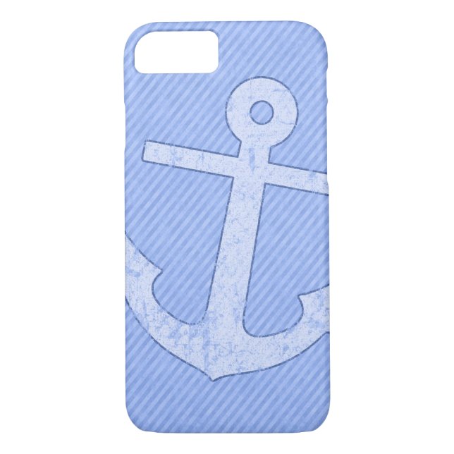 Blue Anchor Stripes Case-Mate iPhone Case (Back)