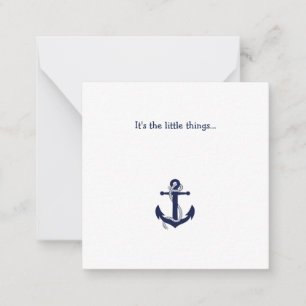 Blue Anchor Thank You Note Card